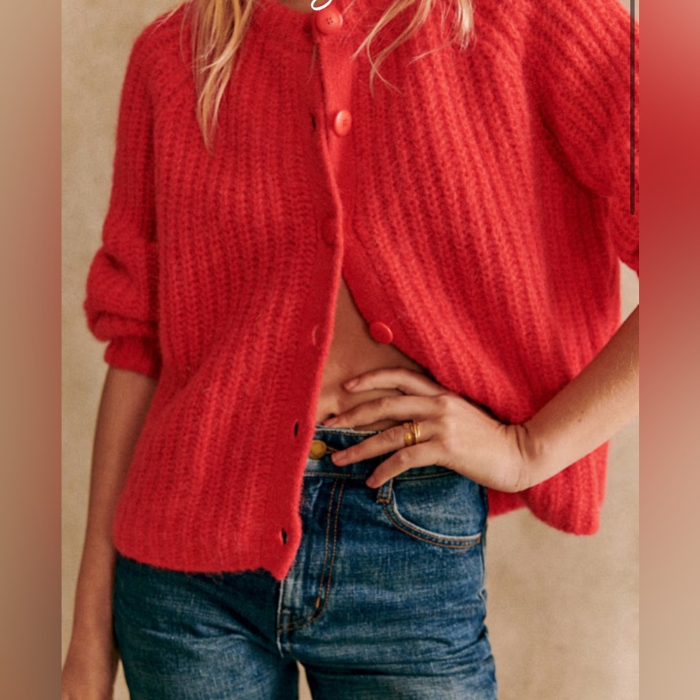 Sezane Emile Cardigan in Red XS NWT